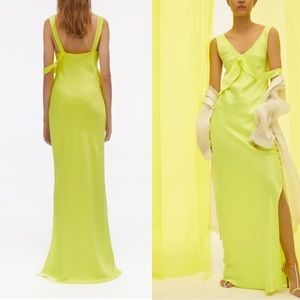 Helmut Lang LONG DOUBLE SATIN SASH DRESS